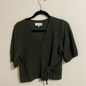 Madewell Texture & Thread Puff-Sleeve Wrap Top